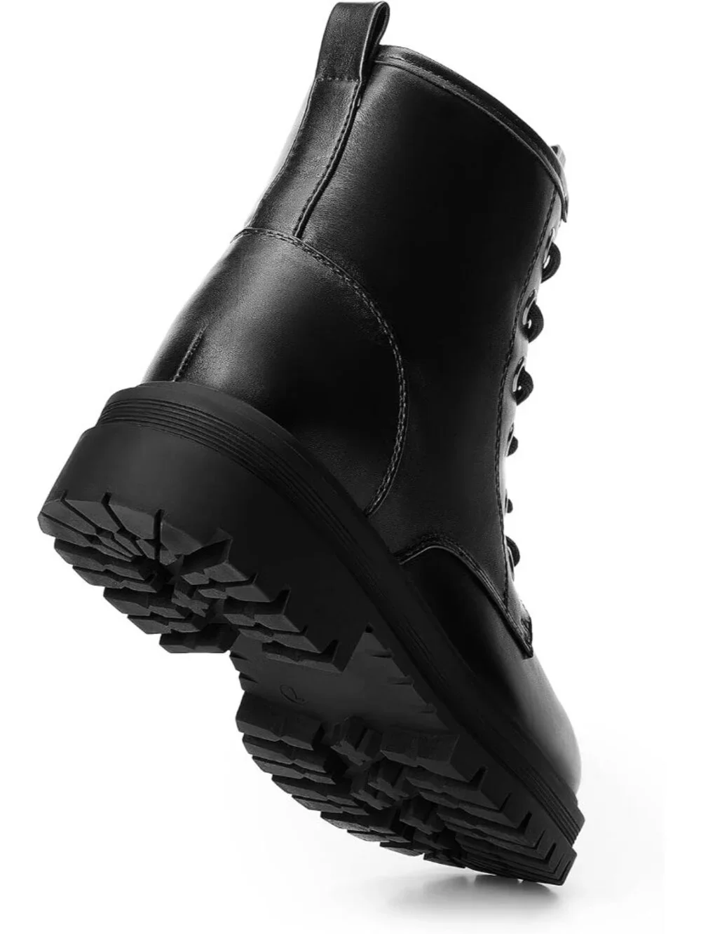 Dream Pairs Women's Black Closed Toe Side Zipper Combat Lace Up Ankle Boots